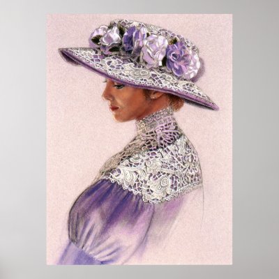 Elegant Victorian Lavender Lady decor art poster