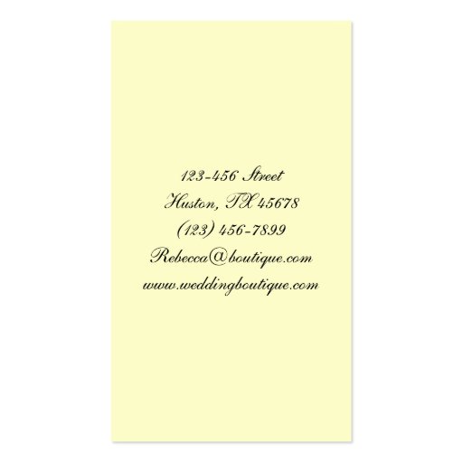 elegant victorian swirls flourish vintage fashion business cards (back side)