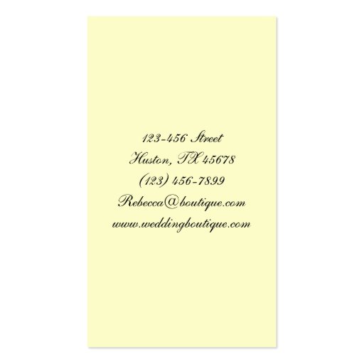 elegant victorian swirls flourish vintage fashion business cards (back side)