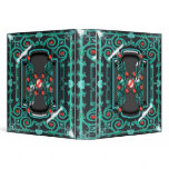 Elegant Victorian vintage ruby aqua binders