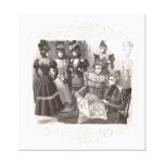 Elegant Victorian Women Reading Fashion Magazines Stretched Canvas Print