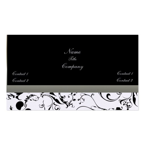 Elegant vine swirls business card (back side)