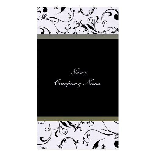 Elegant vine swirls business card (front side)