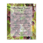 Elegant Vineyard Purple/Green Grapes Wedding Flyer Design