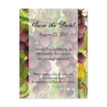 Elegant Vineyard Purple/Green Grapes Wedding Post Cards