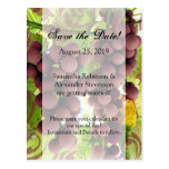 Elegant Vineyard Purple/Green Grapes Wedding Post Cards