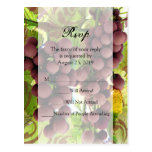 Elegant Vineyard Purple/Green Grapes Wedding RSVP postcards