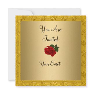Elegant vintage antique Gold Invitation invitation