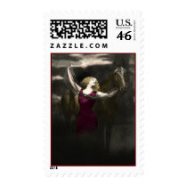 Elegant VIntage Beauty and the Black Stallion Post Postage Stamp
