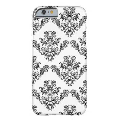 Elegant vintage black damask White iPhone 6 Barely There iPhone 6 Case