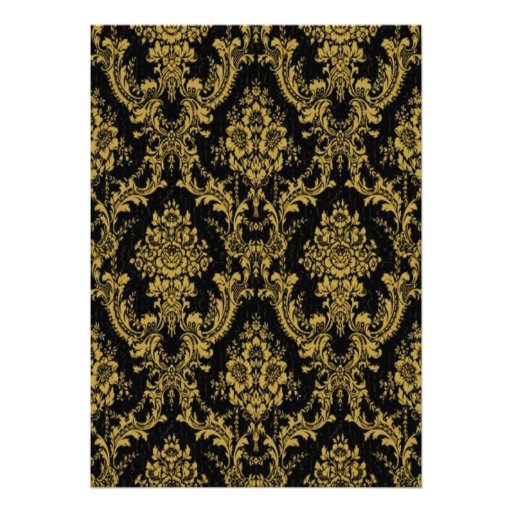 Elegant Vintage Black&Gold Womans Retirement Party Custom Invitation