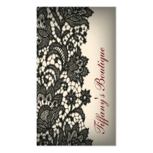 elegant Vintage black Lace Paris fashion Boutique Business Cards