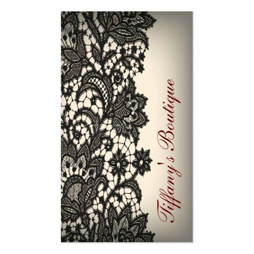 elegant Vintage black Lace Paris fashion Boutique Business Cards (front side)