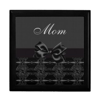 Elegant Vintage Black & Silver Mom Jewelry Box zazzle_giftbox