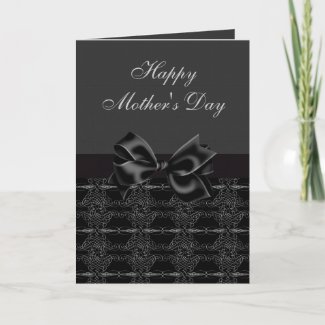 Elegant Vintage Black & Silver Mother's Day Card zazzle_card