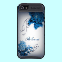 elegant vintage Blue Paeonia floral customizable skinit case