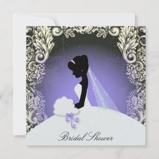 Elegant Vintage Bridal Shower Purple Invitation zazzle_invitation