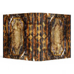Elegant vintage brown blue floral binders