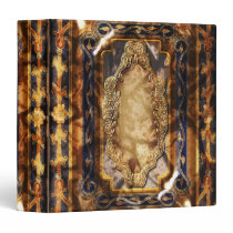 Elegant vintage brown blue floral binders