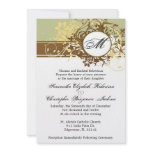 Elegant Vintage Brown Monogram Wedding Invite