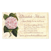 Elegant Vintage Camellia Gardener or Florist business cards
