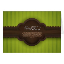 elegant vintage card with wooden label