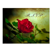 elegant vintage country wedding RSVP Postcard