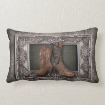 elegant vintage Cowboy Boots Country wedding Throw Pillows