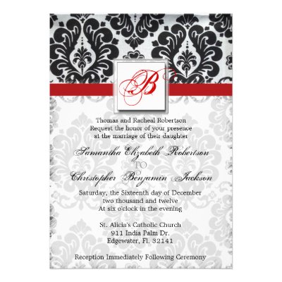 Elegant Vintage Damask Wedding Invite