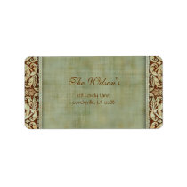 Elegant Vintage Damask Wedding Label Address 2
