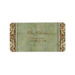 Elegant Vintage Damask Wedding Label Address 2