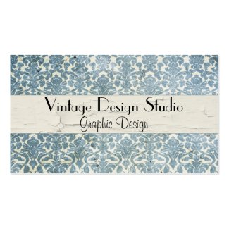 Elegant Vintage Distressed Teal Profile Card Standard Business Card