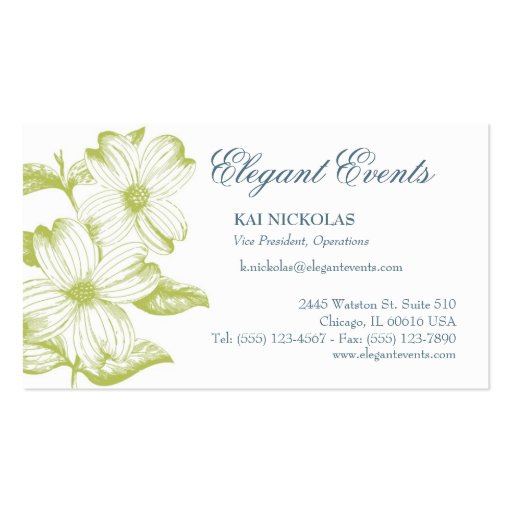 Elegant Vintage Floral Business Cards (front side)