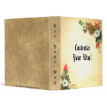 Elegant Vintage Floral Parchment Notebook Binder