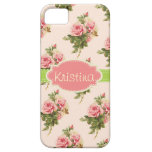 Elegant Vintage Floral Rose Name Case iPhone 5 Cover