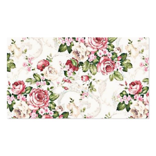 Elegant Vintage Floral Rose Pattern Template Business Cards (front side)