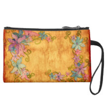 Elegant Vintage Floral Wristlet Clutch Bag
