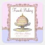 Elegant Vintage French Bakery Birthday Cake Stickers
