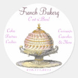 Elegant Vintage French Pastries: Bakery, Cake Shop Stickers