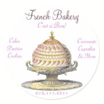 Elegant Vintage French Pastries: Bakery, Cake Shop stickers