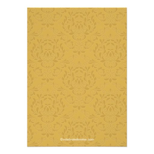 Elegant Vintage Gold Damask Anniversary Party Invitation