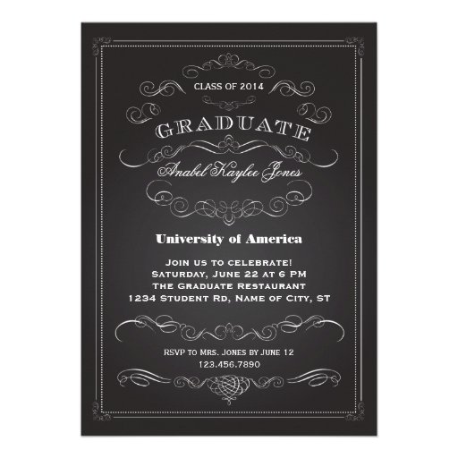 Elegant Vintage Graduation Invitation