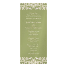 Elegant Vintage Green Damask Wedding Invitations