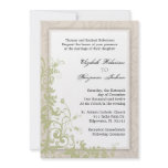 Elegant Vintage Green Wedding Invite