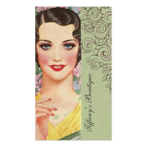 elegant vintage mint swirls fashion paris girly business cards