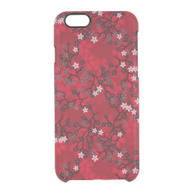 Elegant Vintage Oriental Red Floral Pattern Uncommon Clearly™ Deflector iPhone 6 Case