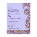 Elegant Vintage Paisley Wedding Invitation postcards