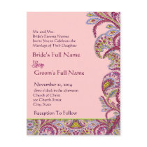 Elegant Vintage Paisley Wedding Invitation postcards