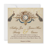 Elegant Vintage Peacock Square Wedding Invitations