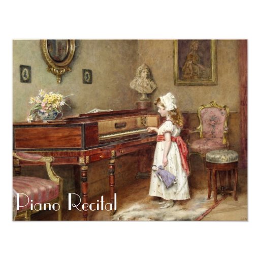 Elegant Vintage Piano Recital Invitations